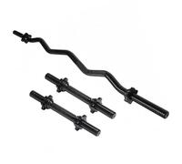Gorilla Sports® Set Bilanciere - Barre Manubri 35 cm e Barra Curva Ez 120 cm, Cromato o Nero, 6 Chiusure a Stella o Molla, 30/31 mm - Manubrio per Pesi, Bilancieri per Dischi, Sollevemento Pesi