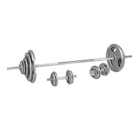 GORILLA SPORTS® Set Bilanciere con Manubri 100 kg, Barra 170 cm, 18 Dischi