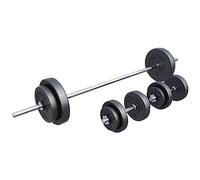 GORILLA SPORTS® Set Bilanciere e Dischi 60/100/130 kg, Ø30 mm, Barra 170 cm
