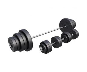 GORILLA SPORTS® Set Bilanciere e Dischi 60/100/130 kg, Ø30 mm, Barra 170 cm