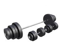 Gorilla Sports® Set Bilanciere e Dischi - 60kg, 100kg o 130kg, Ø 30 mm, Barra 170cm, con Chiusure, Zigrinato, Antiscivolo, Acciaio Cromato - Manubri, Palestra, Allenamento, Sollevamento Pesi, Fitness
