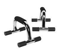 GORILLA SPORTS® Set di 2 maniglie per flessioni, antiscivolo, cromate, ergonomiche, in schiuma, barre per flessioni, parallele, barre per flessioni