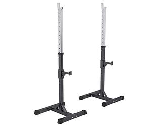 GORILLA SPORTS® Squat Rack - Regolabile In Altezza 105-172cm, Porta Manubri, Max. 500kg, Nero, Peso 9kg, Acciaio - Supporto Per Bilanciere, Coppia Barre Di Rastrelliera Pessi, Fitness