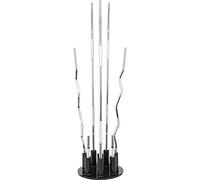 GORILLA SPORTS® Supporto per Bilancieri - Verticale, Adatto a 8 Barre, 30 mm e 50 mm Olimpico, 44 x 17 cm, Nero - Rack di Stoccaggio, Porta Bilanciere, Bar Espositore, per Palestra Casa, Fitness