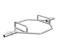 GORILLA SPORTS® Trap Bar Olimpica - 143cm, Ø50mm, Acciaio Cromato, Zigrinata, Max 270kg, con 2 Collari a Molla - Barra Esagonale/Hex Bar per Sollevamento Pesi, Deadlift, Shrug, Palestra, Fitness