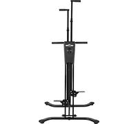 GORILLA SPORTS® Vertical Climber Pieghevole Regolabile, Max 200 kg, Nero | Stepper con Display Tempo/Frequenza e Pedane Antiscivolo; per Cardio, Addome, Glutei e Allenamento Total Body