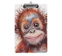 Gorilla - Tavoletta portablocco con capelli disordinati, per ufficio, casa, in acrilico, formato A4, con fori per appendere in acciaio inossidabile, resistente portablocco per appunti, esami, spartiti