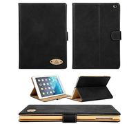 Gorilla Tech Apple iPad Mini 3a 2a e 1a generazione Custodia in vera pelle Executive Smart Protettiva Designer Stand Cover per modello Protect with Style Series Black Leather Retail Packaging