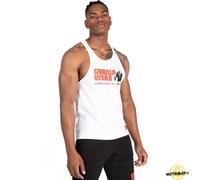 Gorilla Wear Canotta Classica per Fitness, Colore Bianco, Bodybuilding, Sport, Tempo Libero, con Logo Stampato, Leggera e Comoda per Un Movimento ottimale in Cotone