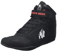 Gorilla Wear - High Tops Black White - Scarpe da Bodybuilding e Fitness con Logo, Leggere, comode, perfette per Palestra, Sport, Allenamento della Forza in Poliestere PU, Nero, 41 EU