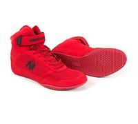 Gorilla Wear - High Tops Black White - Scarpe da Bodybuilding e Fitness con Logo, Leggere, comode, perfette per Palestra, Sport, Allenamento della Forza in Poliestere PU, Rosso e Nero., 36 EU