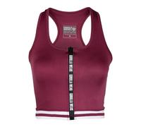 GORILLA WEAR Mesa Zip Front Crop Top - Burgundy Red - M
