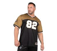 Gorilla Wear Trenton-Maglia da Calcio T-Shirt, Nero/Oro, L Uomo