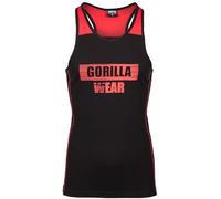Gorilla Wear Wallace Tank Top Canottiera da Donna, Nero/Rosso, L Uomo