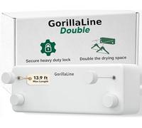 GorillaLine Stendibiancheria retrattile resistente, 4,2 m, in acciaio inox, montaggio a parete, bianco