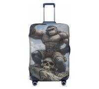 Gorillas Seduto su un teschio umano elastico da viaggio copertura antipolvere antigraffio valigia Protector Fit 22-24 pollici