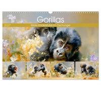 Gorillas. Wilde Kinderstube im Dschungel (Wandkalender 2027 DIN A3 quer), CALVEN