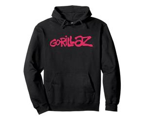 Gorillaz Brush Logo Pink Felpa con Cappuccio