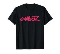 Gorillaz Brush Logo Pink Maglietta, Uomo, Nero, M