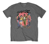 Gorillaz 'Group Circle Rise' (Grigio) T-Shirt - NUOVO E UFFICIALE