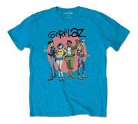 Gorillaz T Shirt Group Circle Rise Band Logo Nuovo Ufficiale Uomo Sapphire Blu Size XL