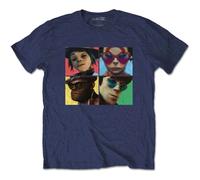 Gorillaz T Shirt Humanz Band Logo Nuovo Ufficiale Uomo Navy Blu Size L