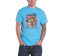 Gorillaz T Shirt Group Circle Rise Band Logo Nuovo Ufficiale Uomo Sapphire Blu Size XL