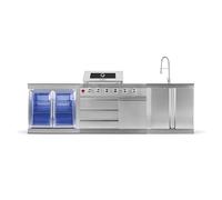 GORILLER Grillmaster Cucina Esterna Selezionata in Acciaio Inox Argento - Include Rosticceria, 4+2 Bruciatori, 296 x 58 x 143 cm - Pre-Montata