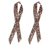 Gorise 2 pezzi sciarpa sottile da donna sciarpa lunga sottile da collo moda stampa leopardata fascia per capelli cintura borsa manico accessorio vestito fascia fiocco fascia