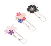 Gorise 3 pezzi di graffetta Sakura Flowers segnalibro in metallo per ragazze studenti ufficio marcatura quaderno