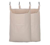 GORISEN Confezione da 2 portabiancheria da appendere alla porta, con ganci (beige, 2 pezzi x 65 litri)