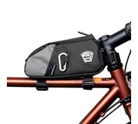 GORIX Borsa per tubo superiore per bicicletta Smartphone [Moschettone impermeabile incluso, tessuto resistente] Borsa da telaio per bici da strada Design esterno Borsa da bici Elegante Ghiaia(MU)