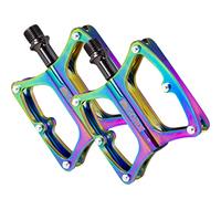 GORIX Pedali Piatti per Bici Oil Slick Larghi e Leggeri con Perno Antiscivolo Spike Road Mountain MTB Bicicletta (Edizione Globale)(GX-OIL11)