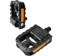 GORIX Pedali piatti per bici pieghevoli pieghevoli con riflettore per bicicletta da strada, montagna, MTB(GX-F55)(nero)