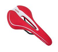 GORIX Sella per bici Comodo cuscino con binario Montagna Bicicletta da strada per uomo e donna(GX-C19)(Rosso×Bianco)
