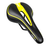 GORIX Sella per bici Comodo cuscino con binario Montagna Bicicletta da strada per uomo e donna (GX-C19)(Nero×Giallo)