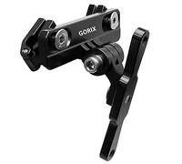 GORIX Supporto per portabottiglie per bicicletta, regolabile, per manubrio di bici da strada, mountain bike, portabottiglie (GX-SDLBC (Global Edition)) (nero opaco)