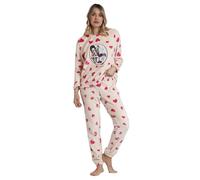 Gorjuss Pigiama Donna Santoro Invernale in Coral Fleece Velluto Art. 62385 (IT, Testo, XL, Regular, Regular, Rosa)