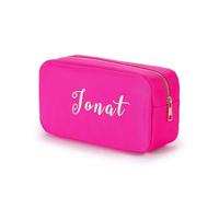 gorm Borsa da ricamo personalizzata Nome personalizzato Borsa per trucco Borse per trucco personalizzate per moglie mamma fidanzata regalo compleanno, Rosso rosato, 24X12.5X5.5CM, Art Deco