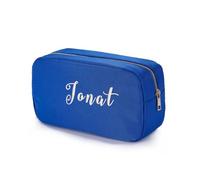 gorm Borsa da ricamo personalizzata Nome personalizzato Borsa per trucco Borse per trucco personalizzate per moglie mamma fidanzata regalo compleanno, Blu scuro, 24X12.5X5.5CM, Art Deco