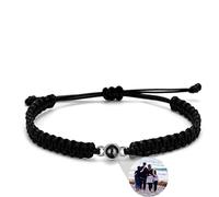 gorm Bracciale con Foto Dentro Bracciale con Foto Personalizzata Bracciale con Foto Bracciale con Foto Dentro Braccialetti Personalizzabili Bracciale Foto (Black SR,S925)