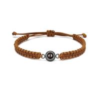 gorm Braccialetto con Foto Proiettata Braccialetti Personalizzabili Gioielli Personalizzati Bracciale con Foto Dentro Bracciali Personalizzati (Brown,1pcs)