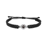 gorm Braccialetto con Foto Proiettata Braccialetti Personalizzabili Gioielli Personalizzati Bracciale con Foto Dentro Bracciali Personalizzati (Black,1pcs)