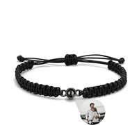 gorm Braccialetto Con Foto Proiettata,braccialetti Silicone Personalizzabili,ciondolo Con Foto,bracciale Foto Proiezione,bracciale Con Foto,bracciale Con Foto Dentro (Black BK,One size)
