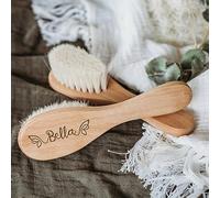 gorm Spazzola per capelli in legno naturale per la cura del bagno del bambino con nome personalizzato per la ragazza o il ragazzo neonato al bambino Brus dei capelli (2 pezzi)