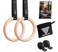 GORNATION Anelli per Calisthenics in Legno, Anelli Olimpici da Ginnastica, Anelli da Palestra per Sport e Fitness con Cinghie Regolabili e Sacca, Perfetti per Allenamento Indoor e Outdoor