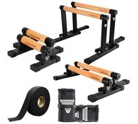GORNATION Barre Parallele, Maniglie per Flessioni, Push Up Parallettes con Impugnatura in Legno per Calisthenics, Verticali sulle Mani, Piegamenti, per Fitness a Casa, Palestra e Outdoor Workout