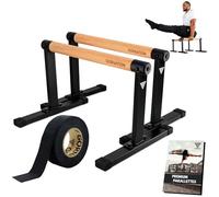 GORNATION Barre Parallele, Parallettes per Calisthenics, Verticali sulle Mani, Piegamenti e Altro, Ideale per Fitness a Casa e Fuori con Maniglie/Barre in Legno