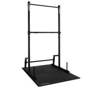 GORNATION Power Tower Multifunzione, Pull Up Station, Barra per trazioni, Perfetta per Fintess e Calisthenics, Squat Rack, Altezza Regolabile (Nero, Con Estensione Dip Bar + Tappeto)