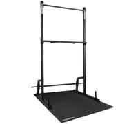 GORNATION Power Tower Multifunzione, Pull Up Station, Barra per trazioni, Perfetta per Fintess e Calisthenics, Squat Rack, Altezza Regolabile (Indoor, Con Estensione Dip Bar + Tappeto)